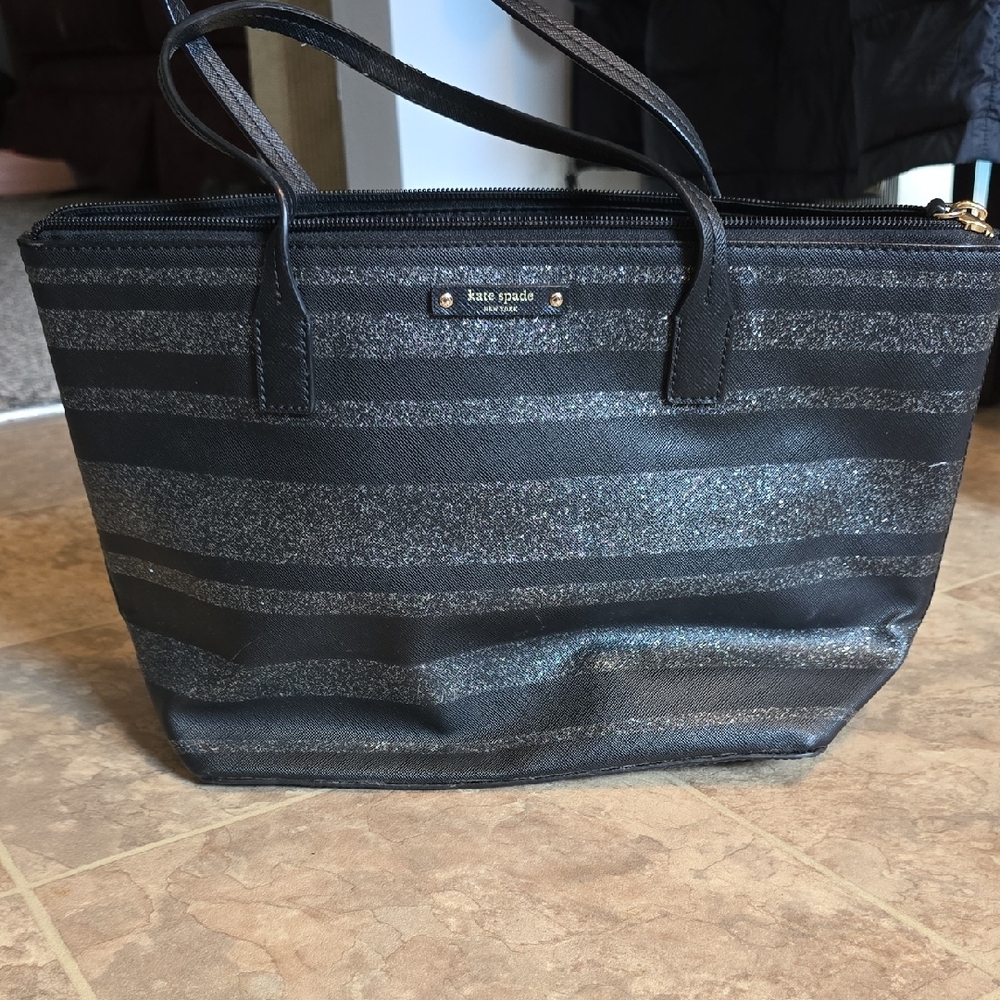 Kate Spade Glittery Black and Gray Tote